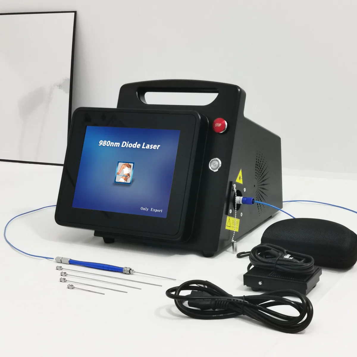 Unit in a working setup — Laser Lipolysis & Vascular Aesthetic Device (980 nm / 1470 nm; 6-in-1)